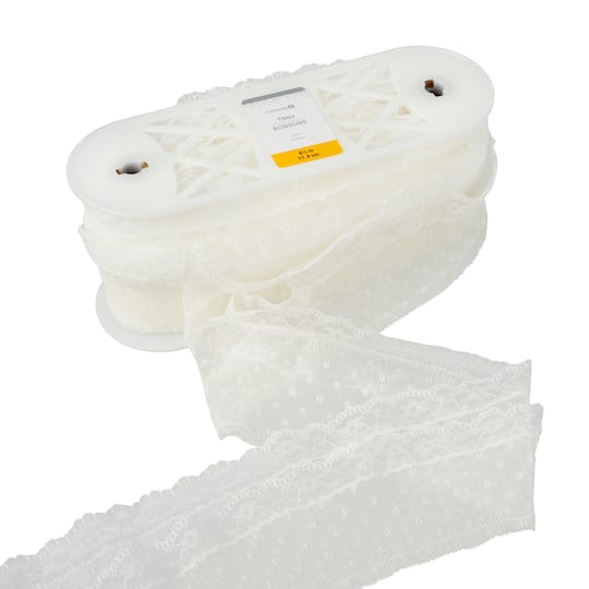 4.5" White Floral Lace Trim by Celebrate It®